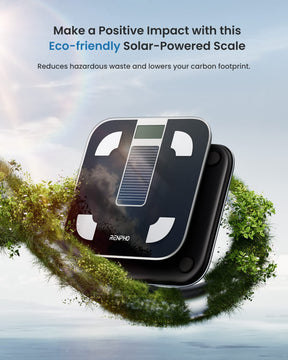 Fördern Sie Gesundheit und Fitness mit dieser umweltfreundlichen Renpho DE Solar Körperfettwaage mit Bluetooth.