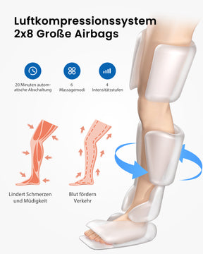 Renpho DE Luftkompressionsmassagegerät für die Beine – Wellness und Erholung für gesunde Beine.