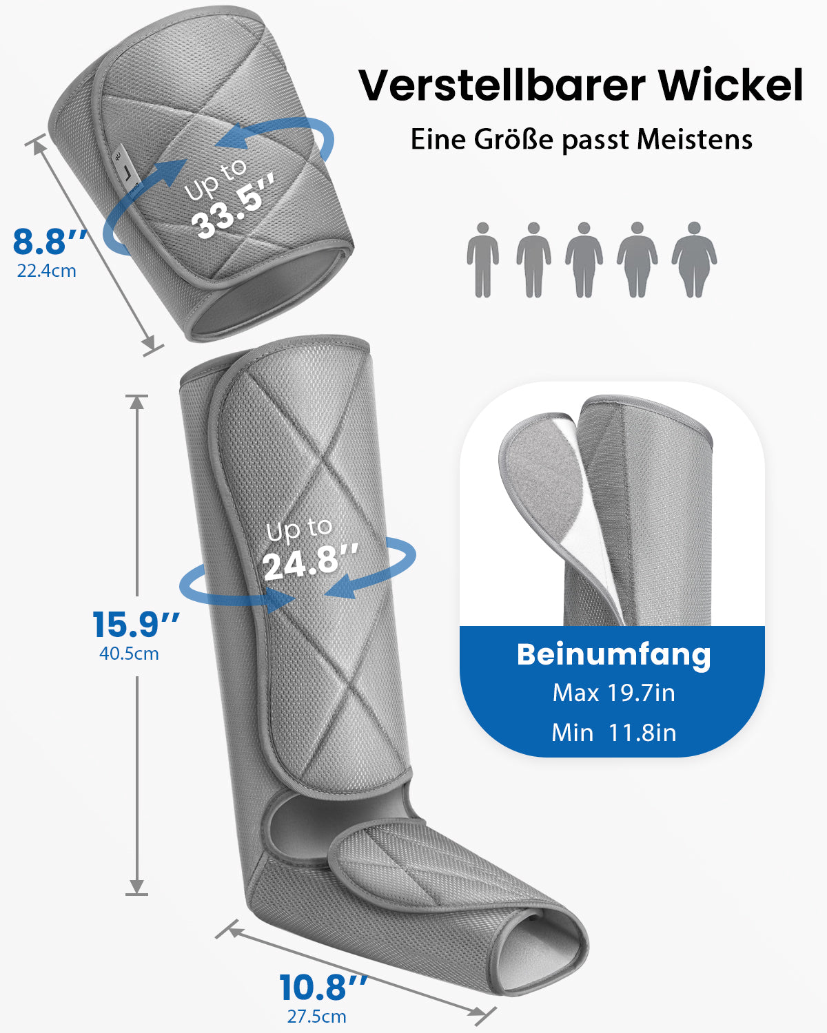Ein Bild mit dem Renpho DE Luftkompressionsmassagegerät für die Beine zur Wiederherstellung von Gesundheit und Fitness.
