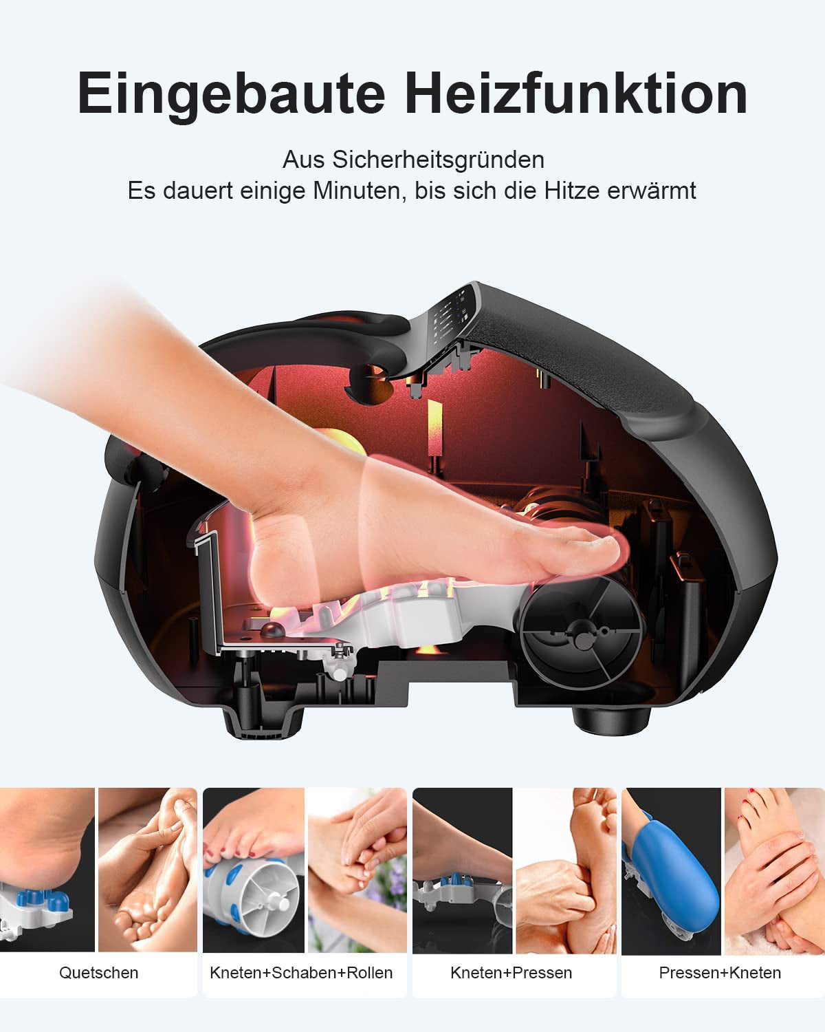 Ein Bild eines Renpho DE Shiatsu Fußmassagegeräts Premium zur Veranschaulichung der Wellness- und Fitnessvorteile.