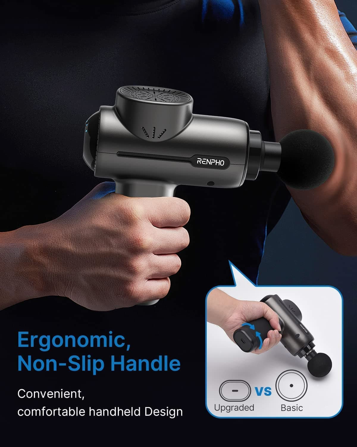 R3 Active-Massagepistole mit Wärme Massagekopf Massage Gun Renpho DE
