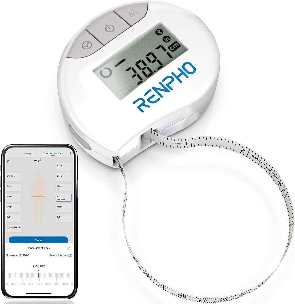 Smart Körperumfangmaßband Smart Tape Measure Renpho DE(A)